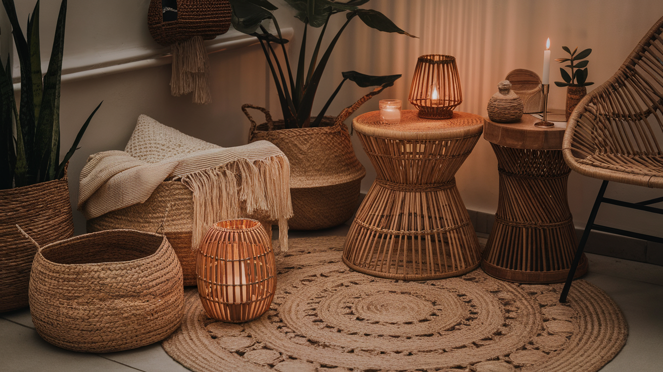 2. Woven Baskets, Lanterns, and Art Pieces