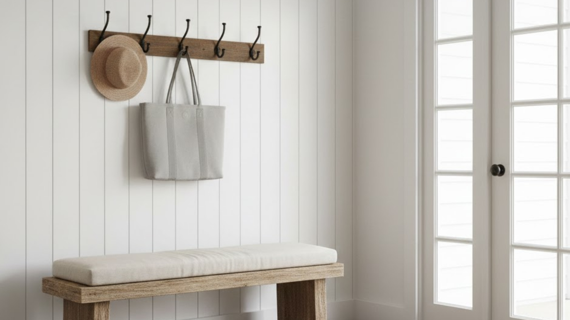 Farmhouse Entryway with Hooks