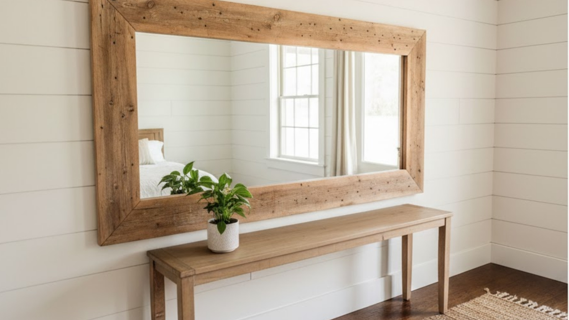 Farmhouse Rustic Mirror Setup