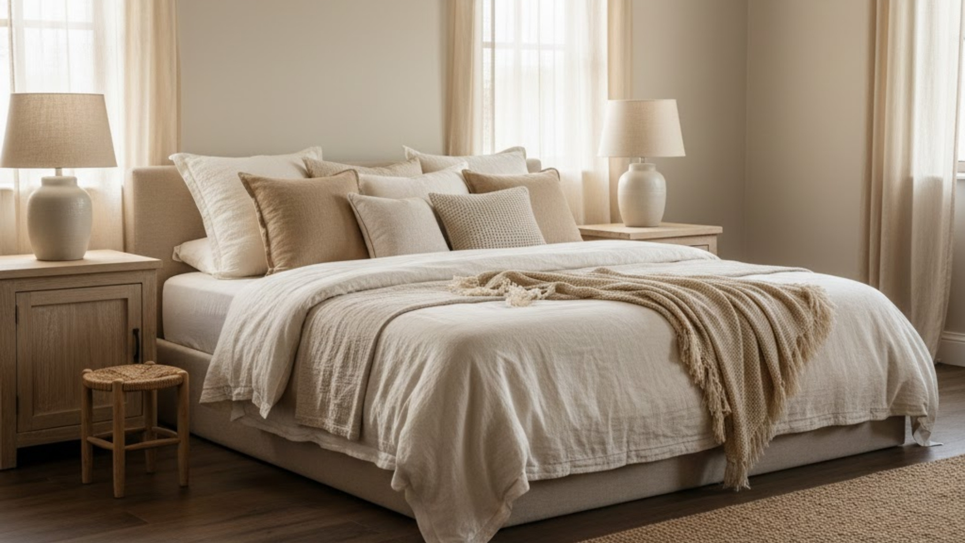 Soft Neutral Farmhouse Bedroom