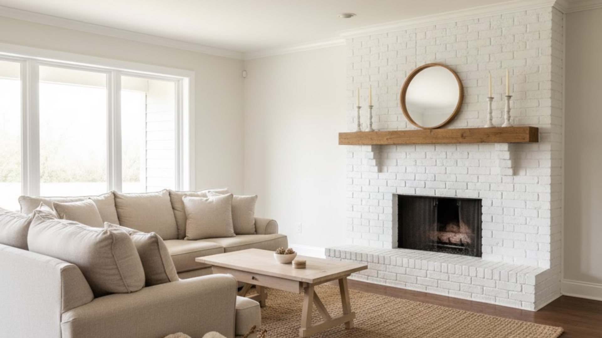 White Brick Fireplace Style