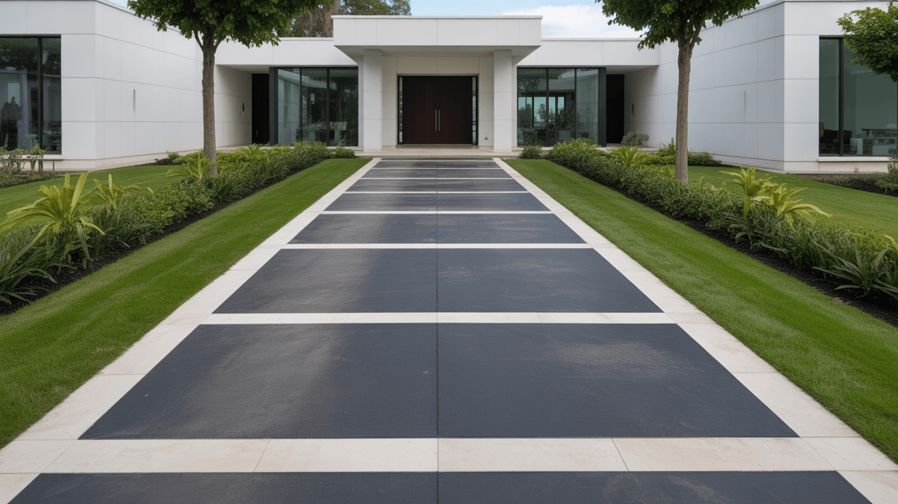 asphalt with border accents driveways
