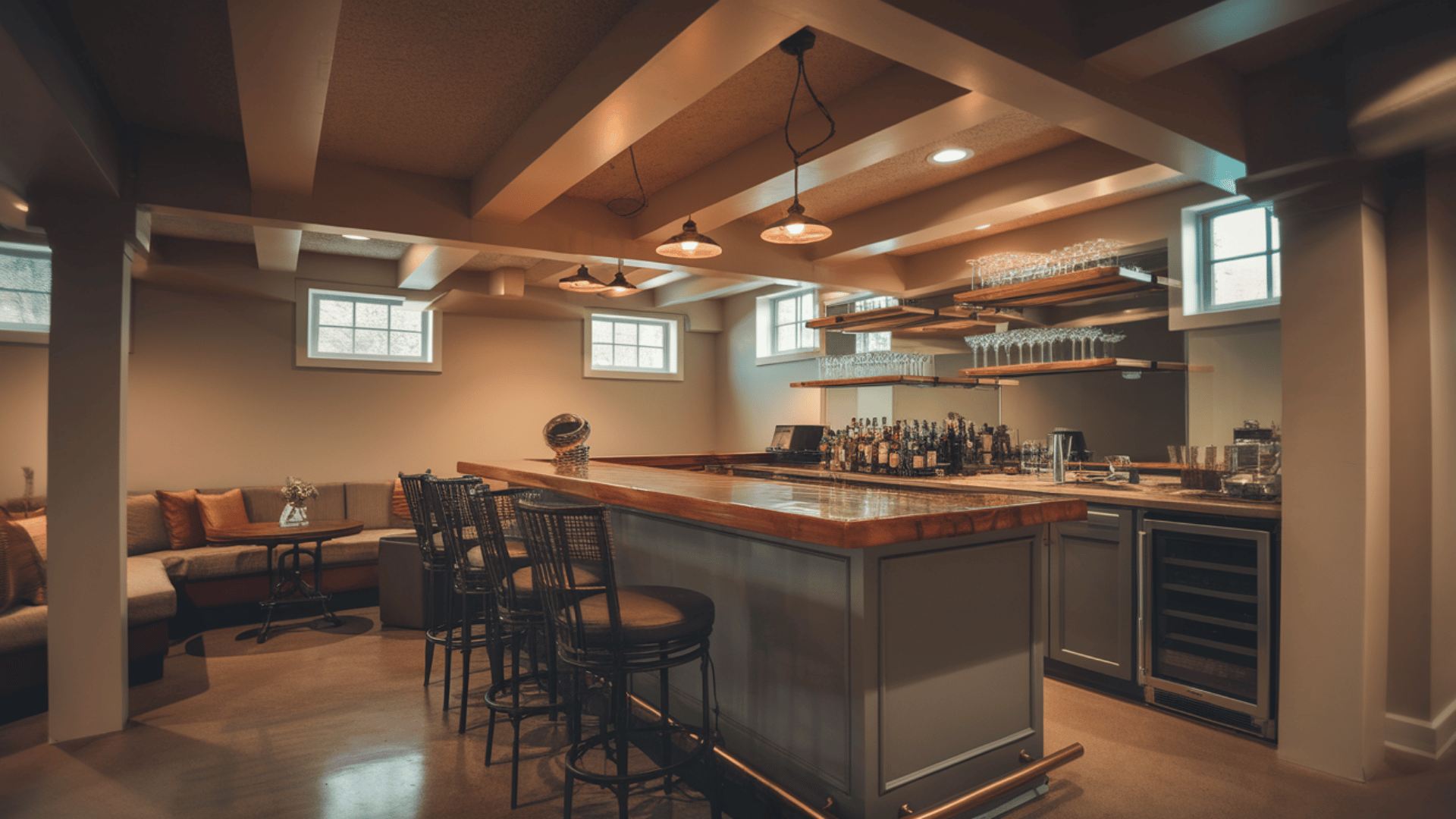 basement bar or drink area
