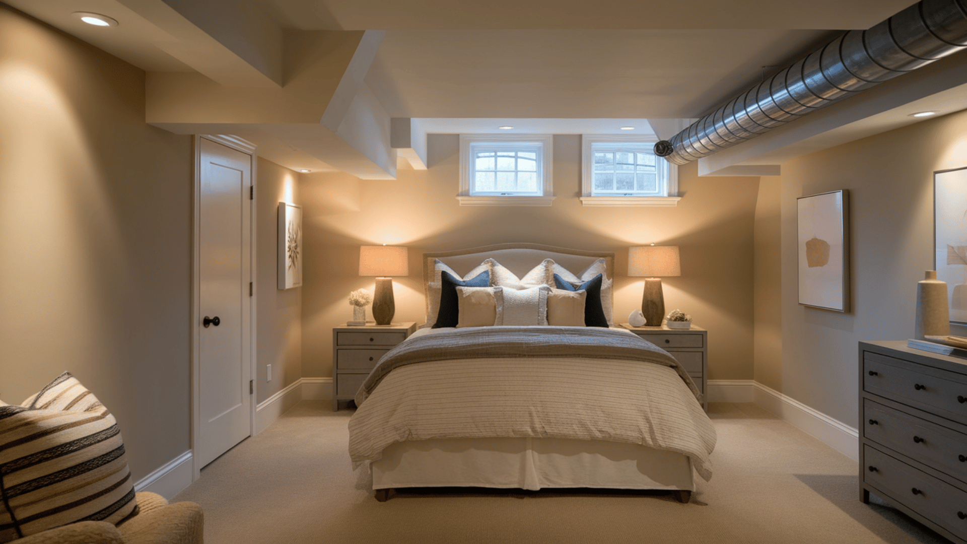 basement guest bedroom