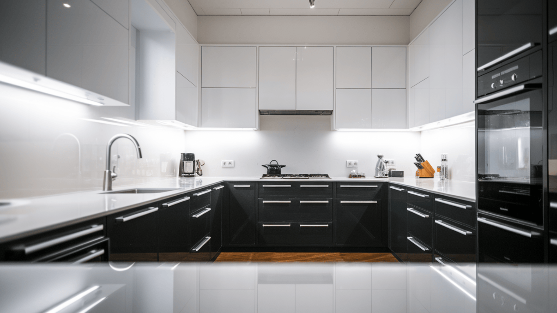 black and white kitchen idea