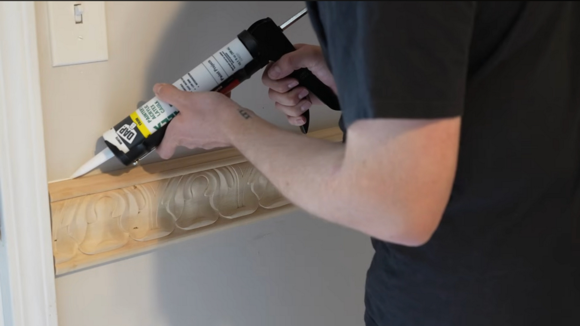 caulk edges fill nail holes