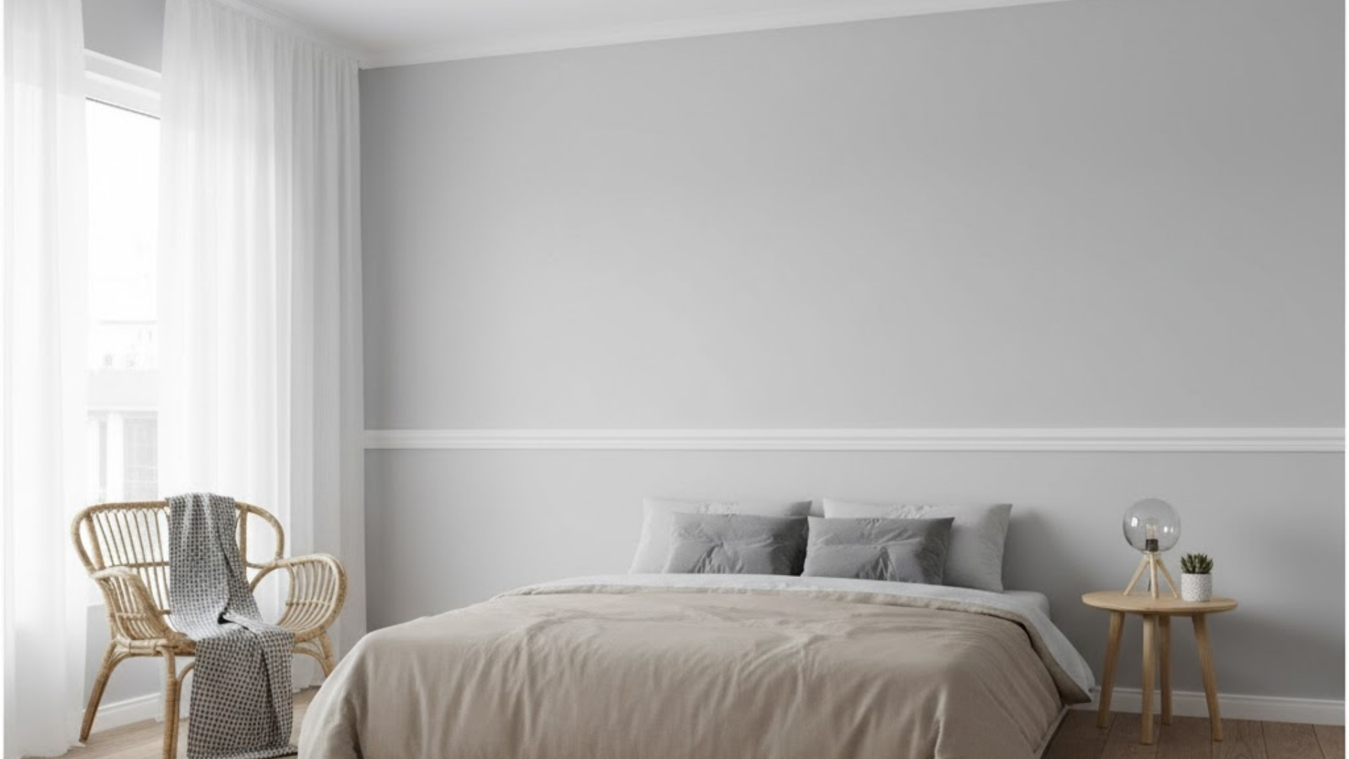 classic wooden chair rail painted white