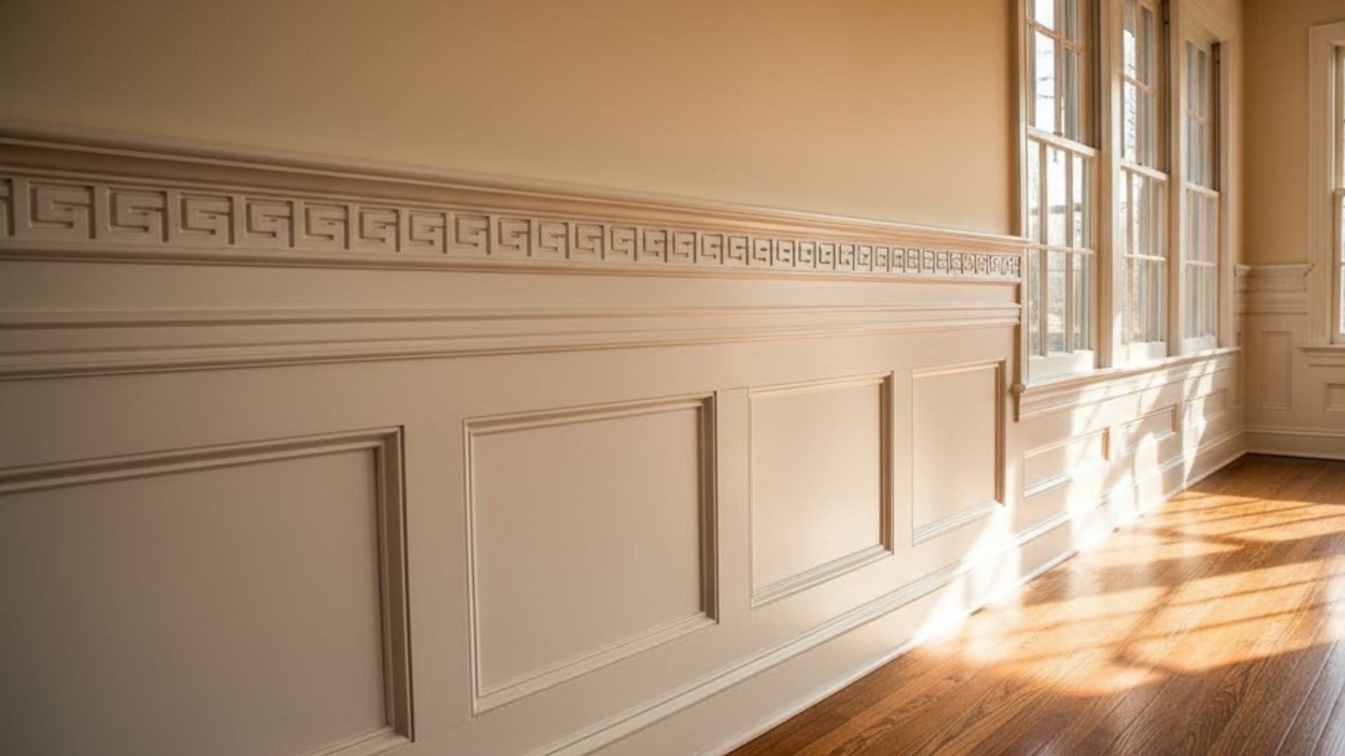 layered chair rail with dental molding detail