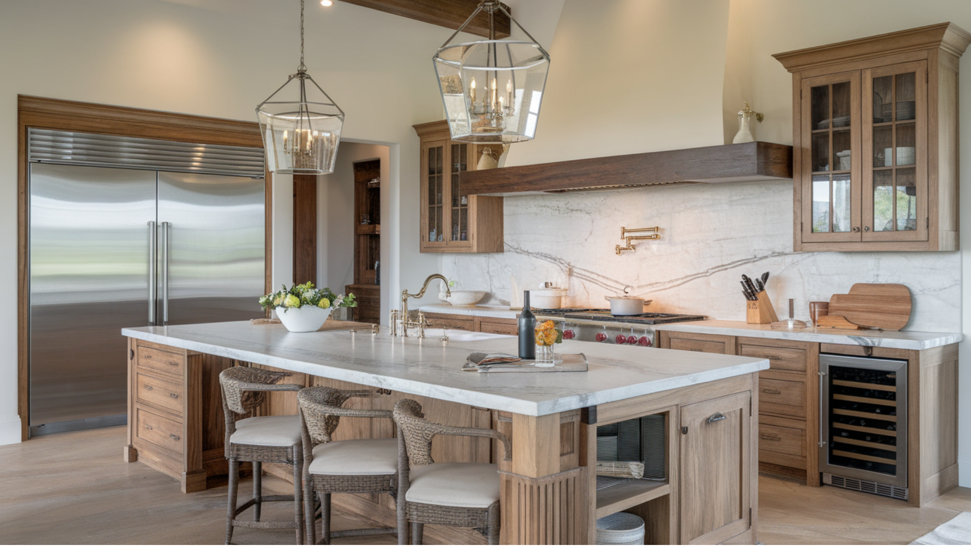 luxury barndominium kitchen with high end finishes