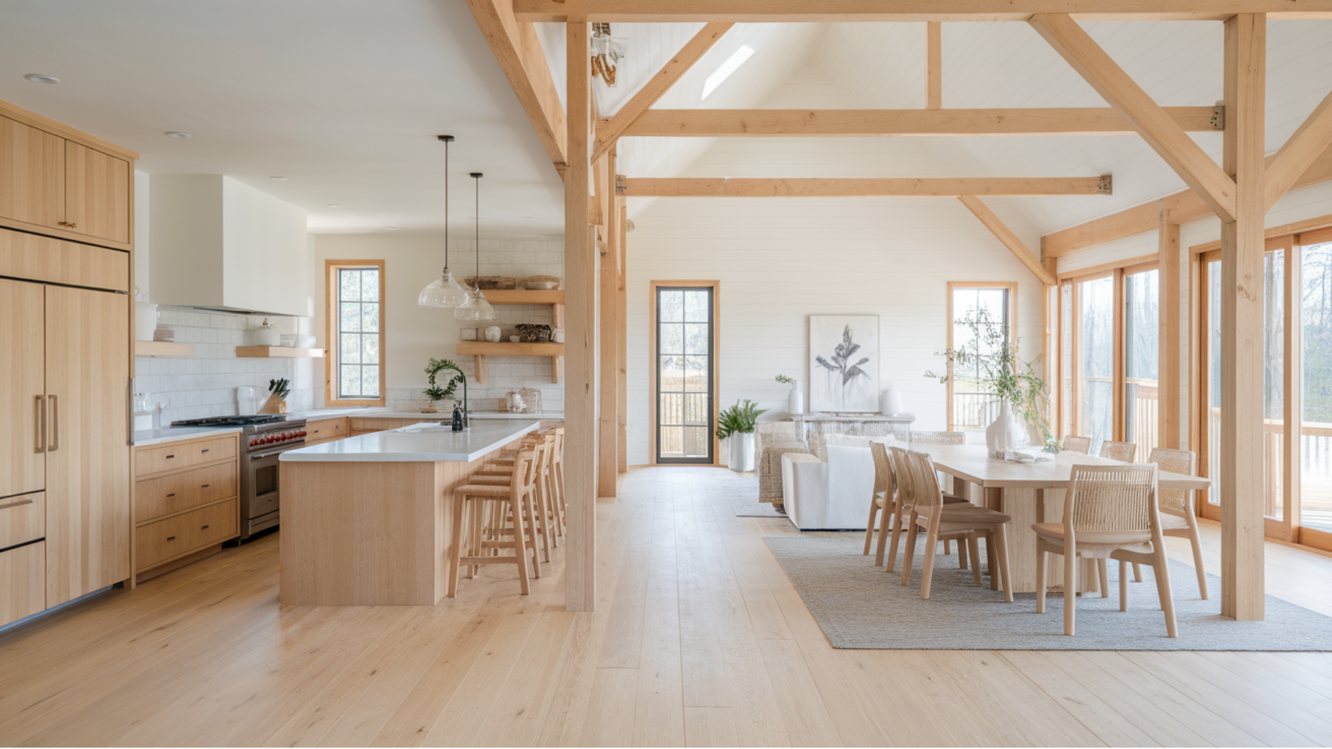 open concept kitchen with seamless living space