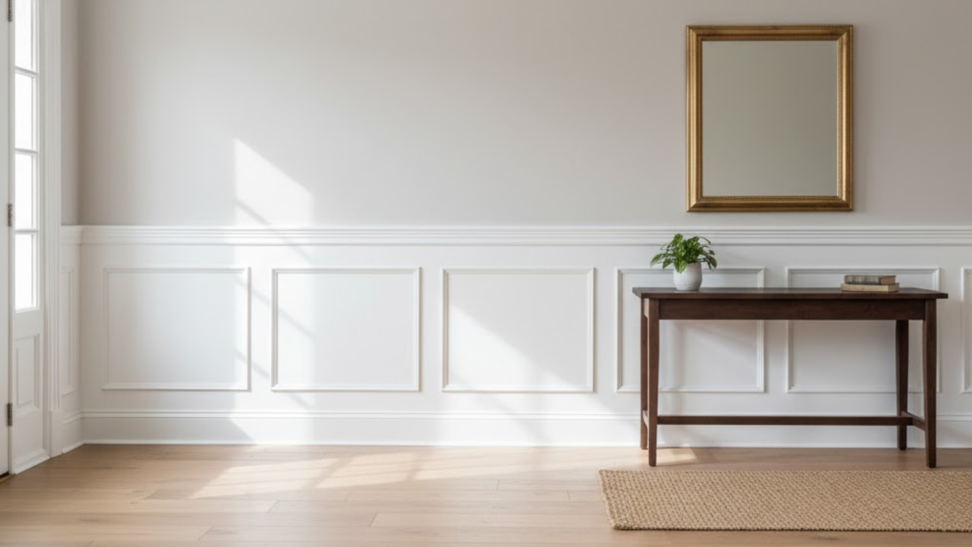 painted chair rail paired with wainscoting