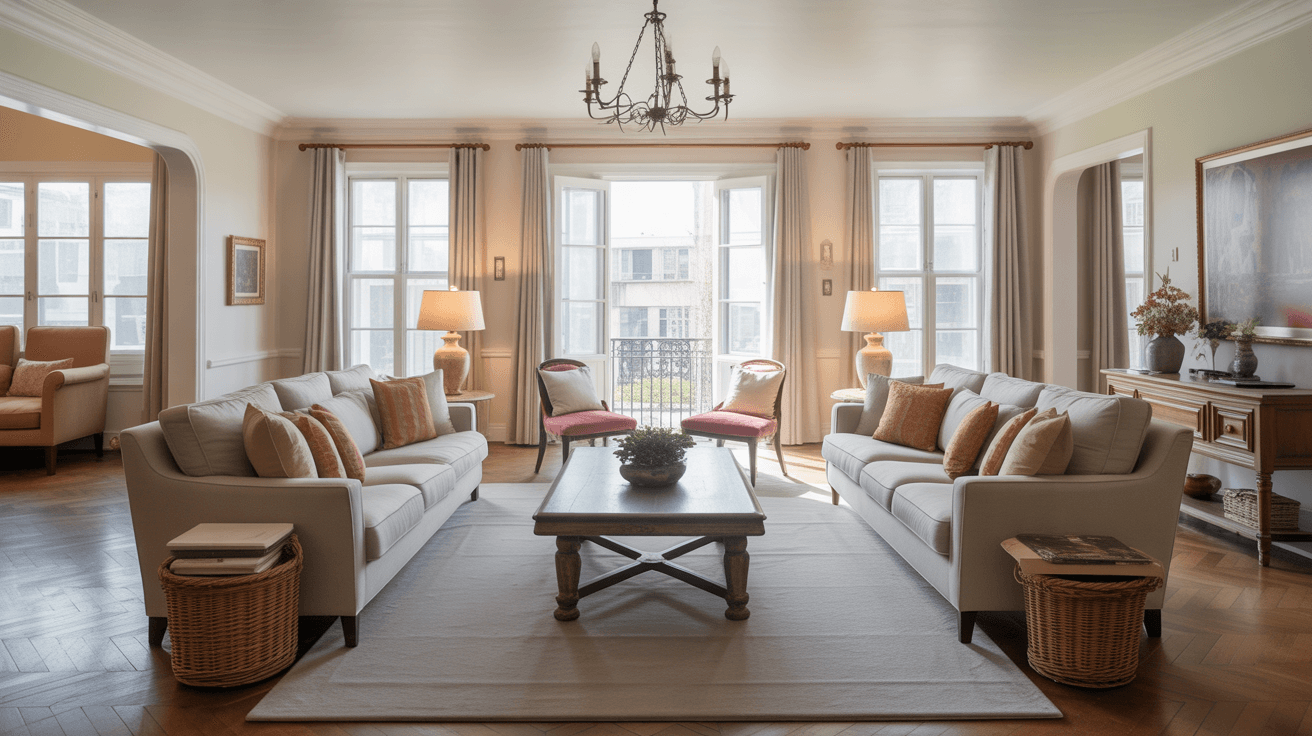 two sofas facing each living room