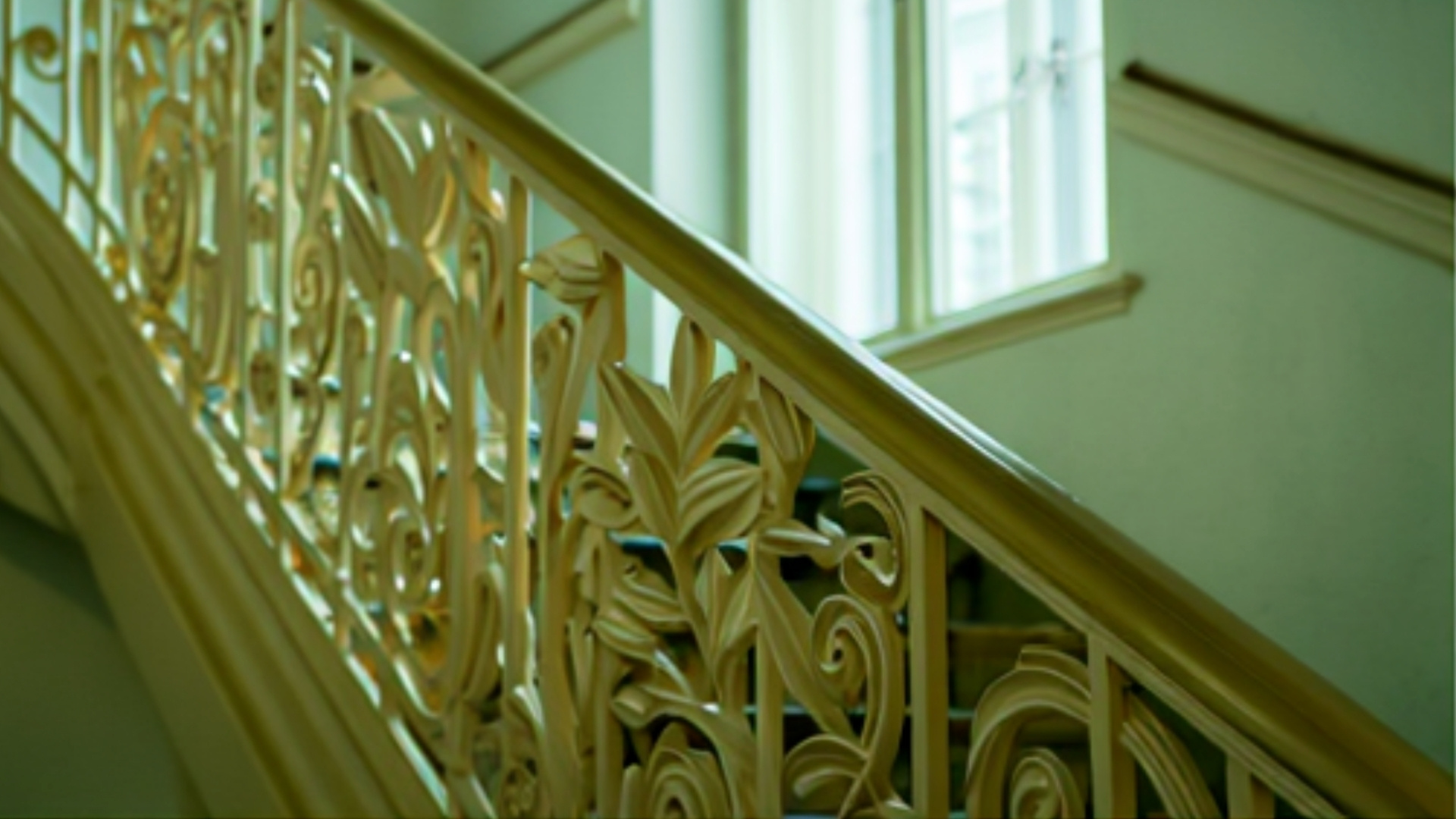 victorian ornate chair rails with floral motifs