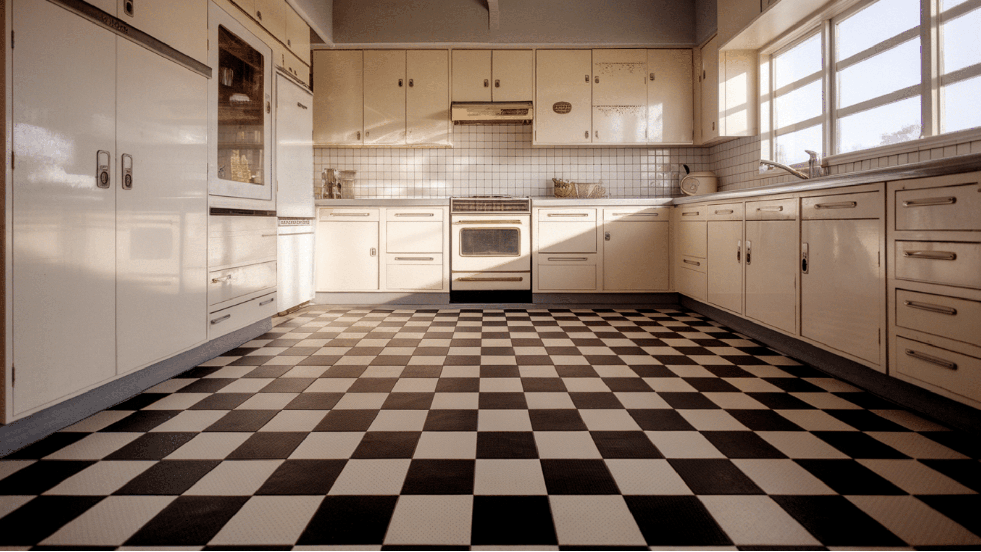 black-and-white checkerboard floors