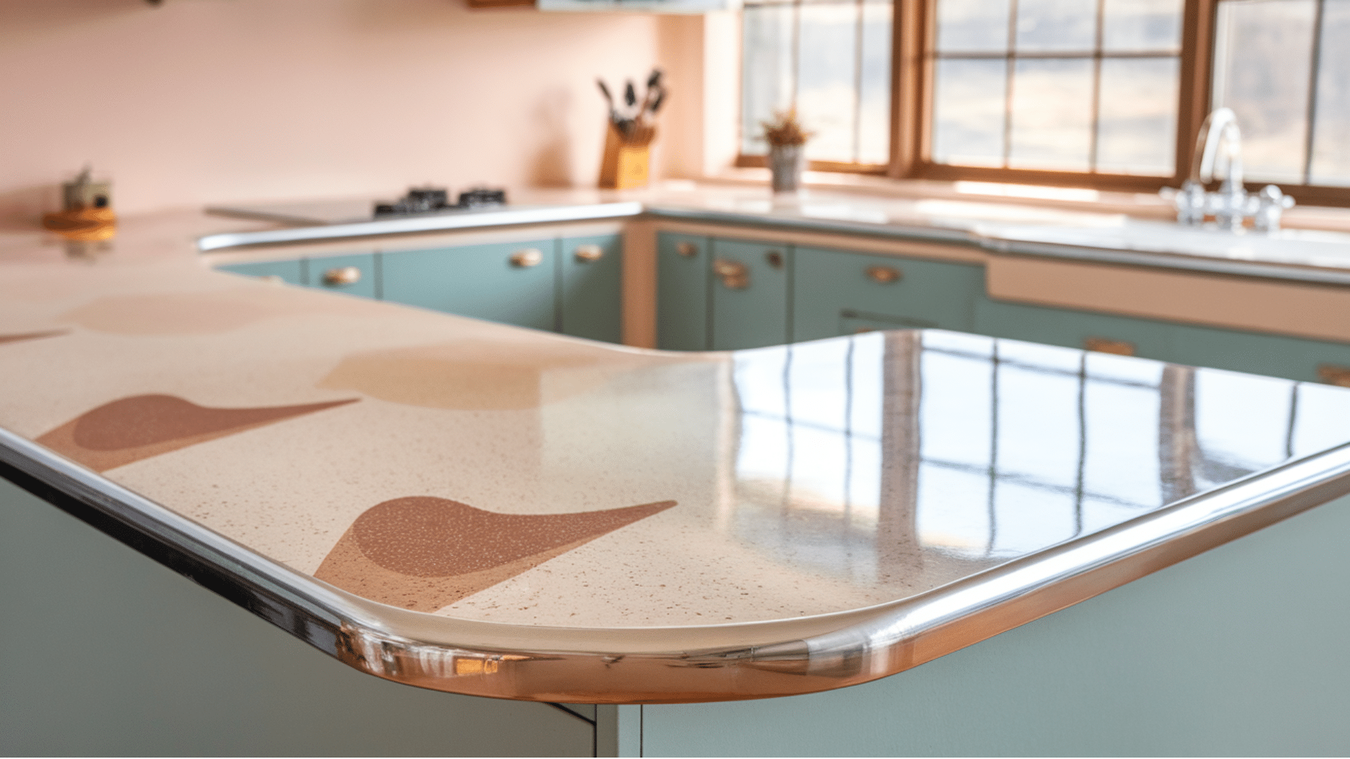 formica countertops With metal edging