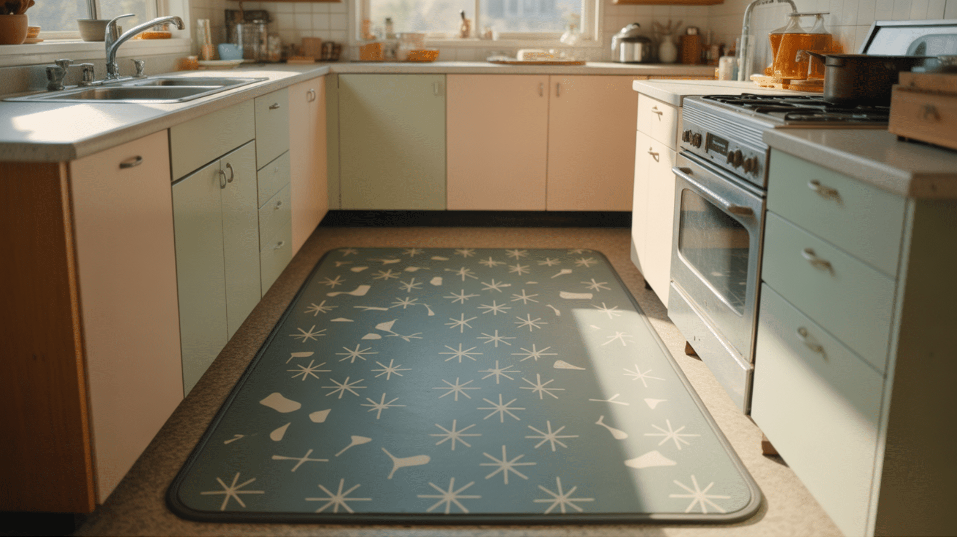 rubber floor mats With mid-century patterns