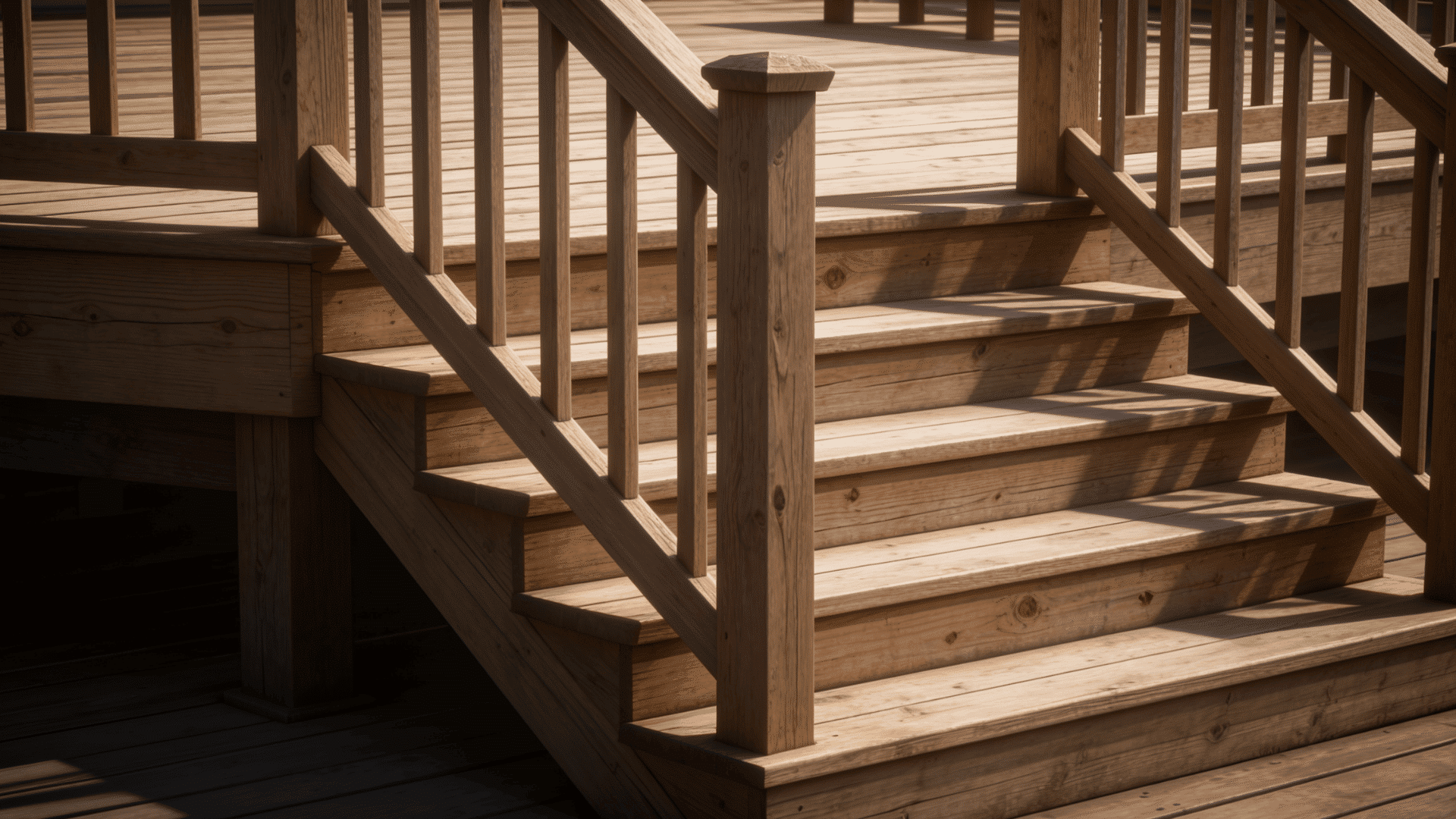 adding stairs to finalize the deck