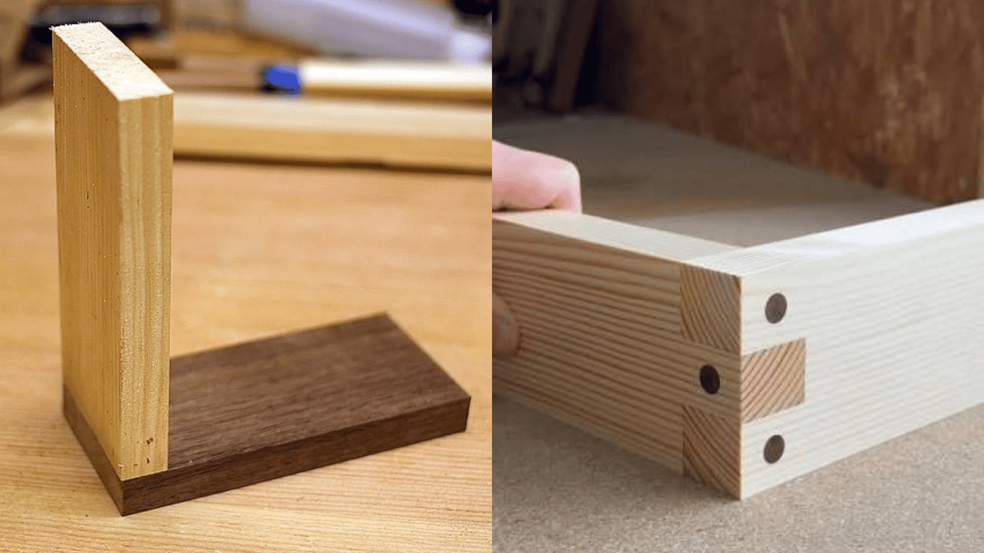 Beginner butt and dowel joints in light wood