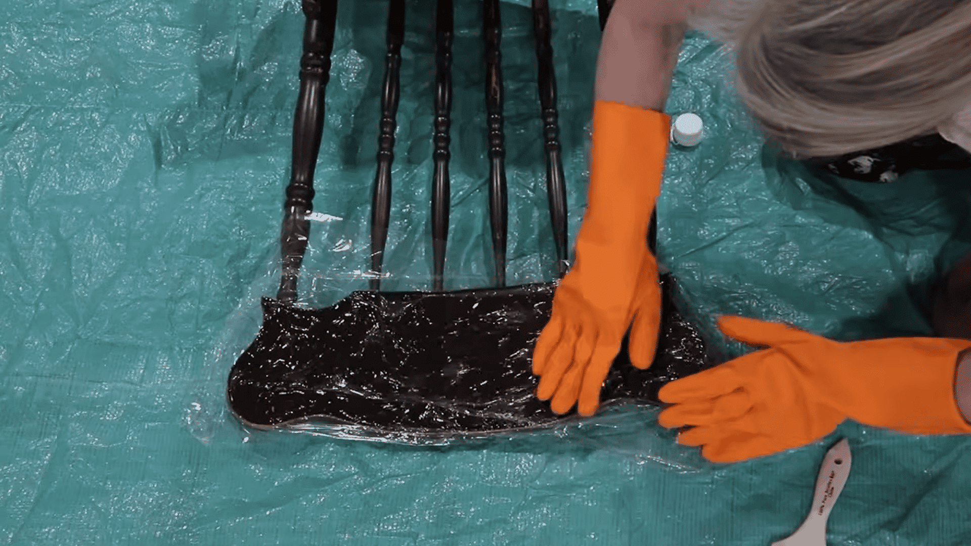 Paint bubbling on detailed wood furniture after applying chemical paint stripper
