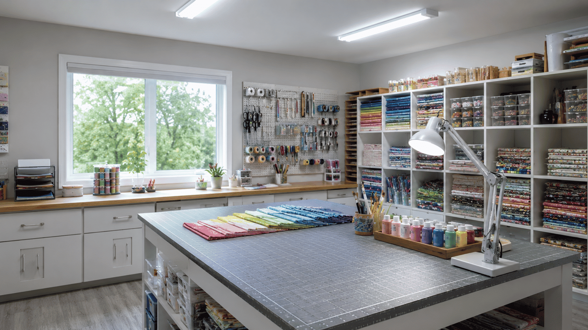 Craft room lit with cool daylight 6000K lighting
