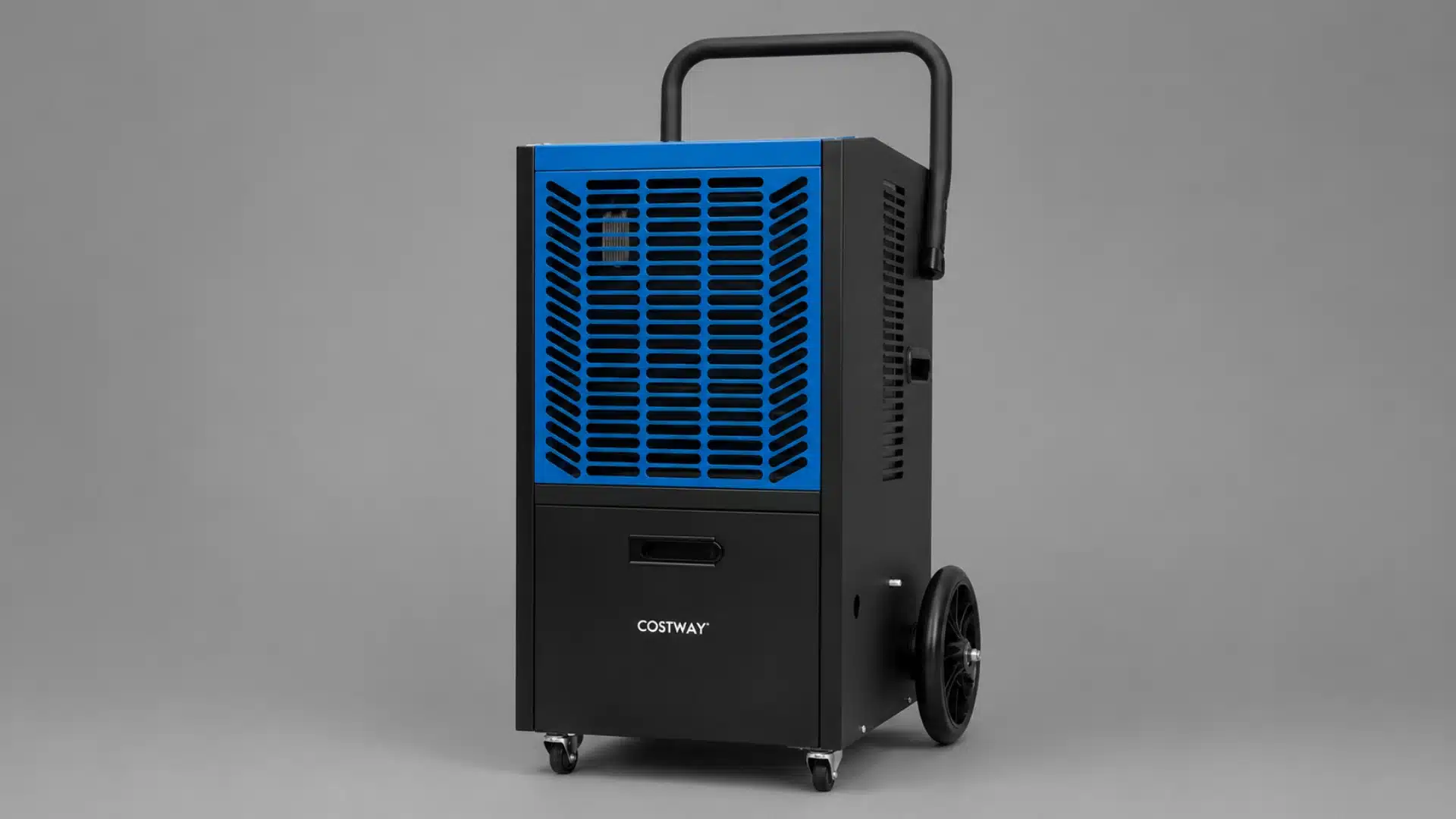 crawl space dehumidifier with condensate pump lifting water through a drain line to an elevated discharge outlet for reliable drainage
