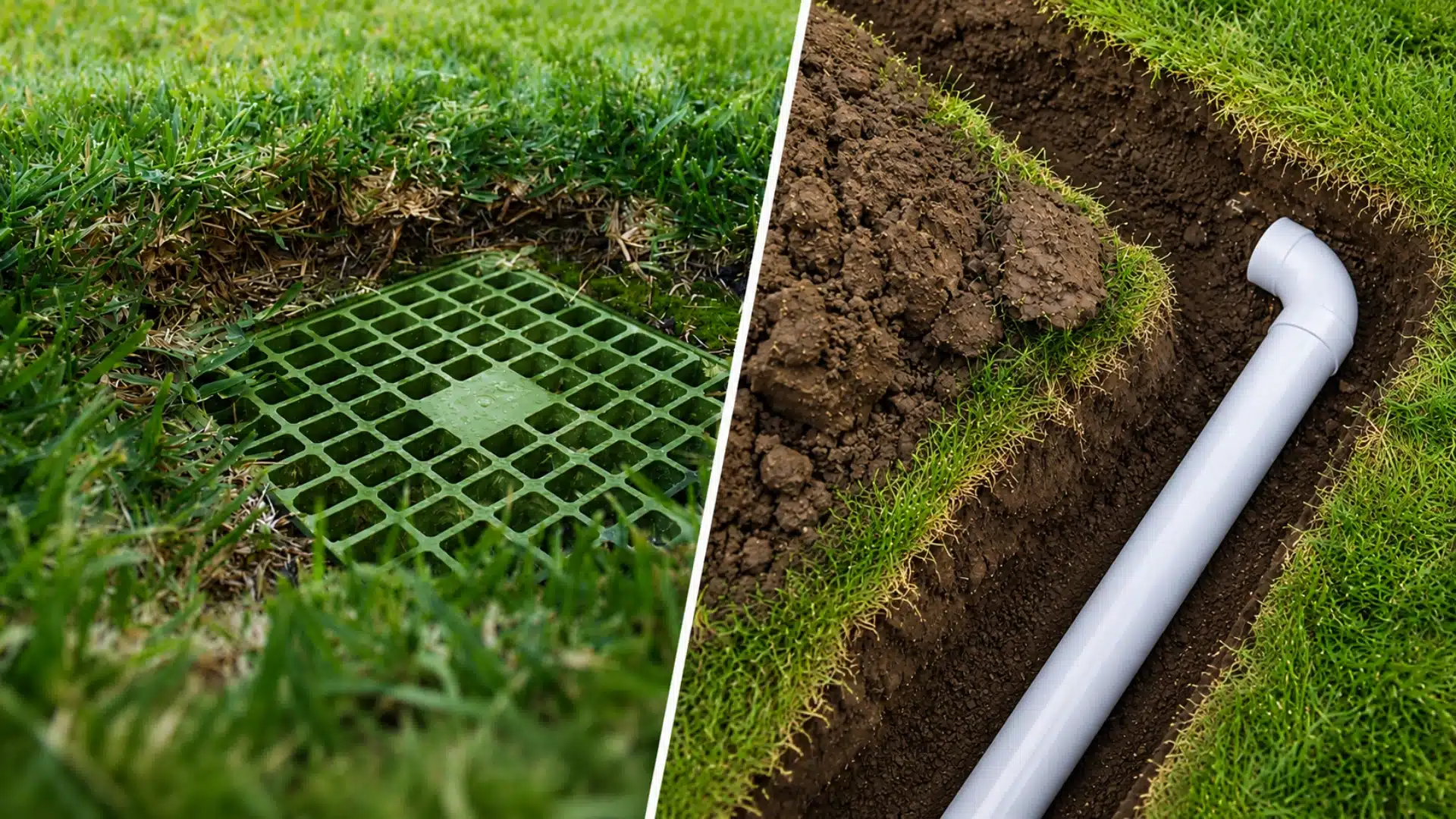 perforated drain pipe in gravel trench along crawl space footing