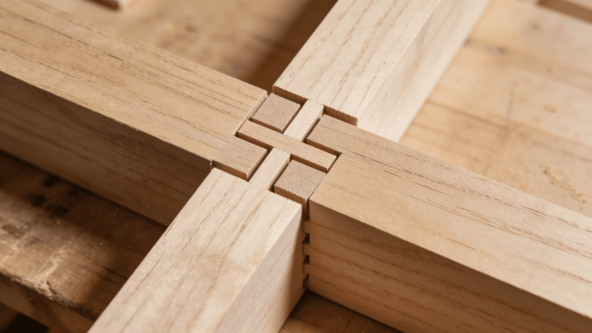 Straight box joint connecting two wooden boards