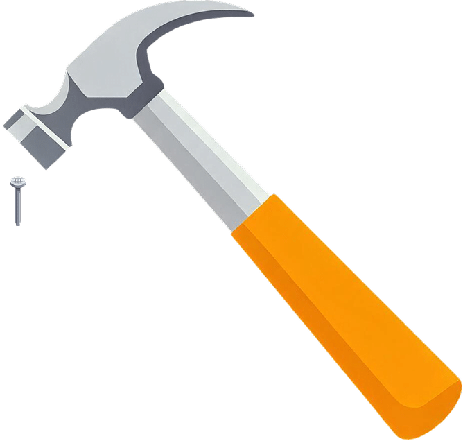 Nail and hammer